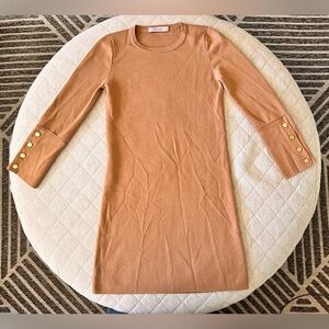 D. EXTERIOR Italian XS Brown Wool Knit Dress